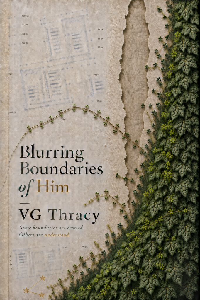 Cover of Blurring Boundaries of Him, a slow-burn psychological romance by VG Thracy